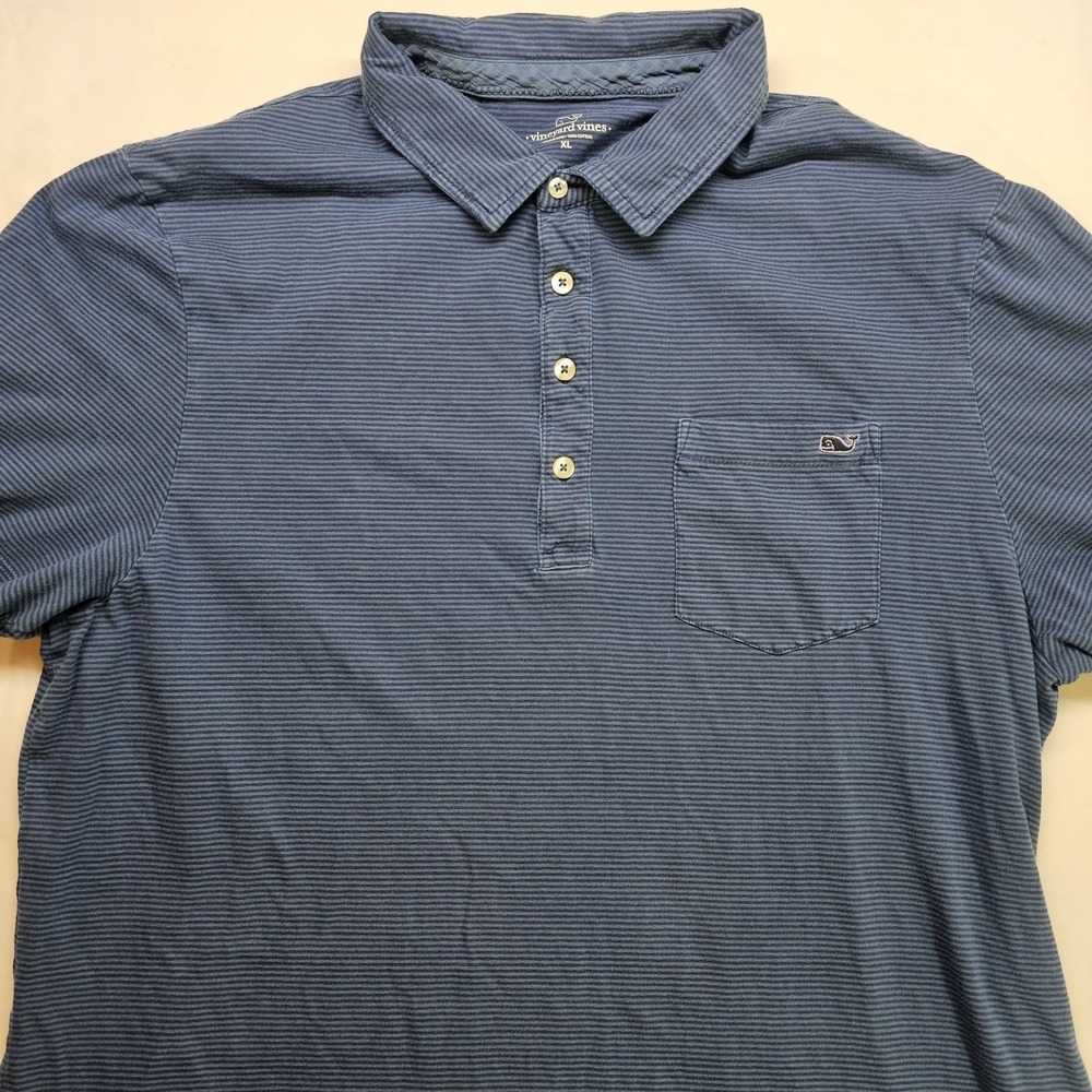 Vineyard Vines Men's‎ XL Navy Blue Cotton Polo Shirt Casual Preppy